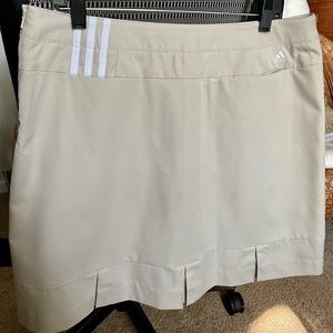 Adidas ClimaCool Golf Skort.  Light tan with white logo.  Size 12.